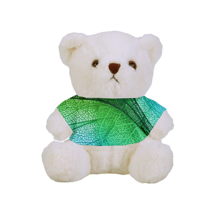 3d Leaves Texture Sheet Blue Green Full Print Tee for Cuddly Teddy Bear