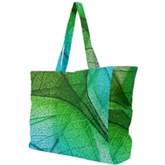 3d Leaves Texture Sheet Blue Green Simple Shoulder Bag by Cemarart