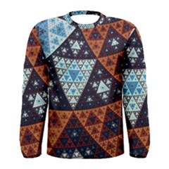 Fractal Triangle Geometric Abstract Pattern Men s Long Sleeve T-shirt