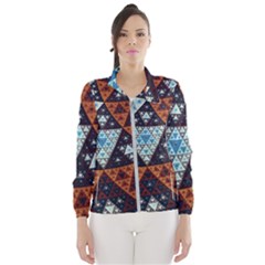 Fractal Triangle Geometric Abstract Pattern Women s Windbreaker