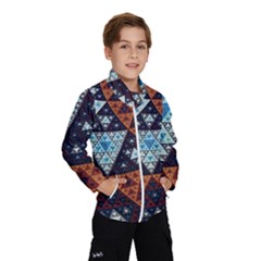 Fractal Triangle Geometric Abstract Pattern Kids  Windbreaker