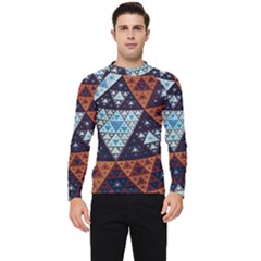 Fractal Triangle Geometric Abstract Pattern Men s Long Sleeve Rash Guard by Cemarart