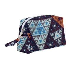 Fractal Triangle Geometric Abstract Pattern Wristlet Pouch Bag (medium)