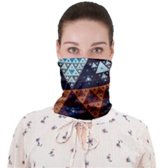 Fractal Triangle Geometric Abstract Pattern Face Covering Bandana (adult) by Cemarart