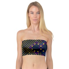 Line Square Pattern Violet Blue Yellow Design Bandeau Top by Ravend