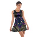 Line Square Pattern Violet Blue Yellow Design Cotton Racerback Dress View1