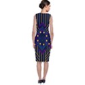 Line Square Pattern Violet Blue Yellow Design Sleeveless Velvet Midi Dress View2