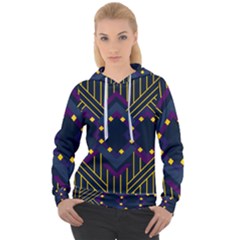 Line Square Pattern Violet Blue Yellow Design Women s Overhead Hoodie