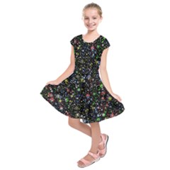 Universe Star Planet Galaxy Kids  Short Sleeve Dress by Ravend