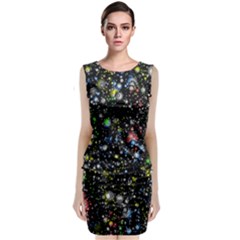 Universe Star Planet Galaxy Sleeveless Velvet Midi Dress