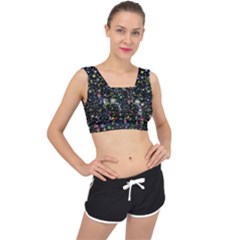 Universe Star Planet Galaxy V-back Sports Bra by Ravend