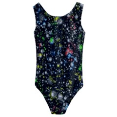 Universe Star Planet Galaxy Kids  Cut-out Back One Piece Swimsuit by Ravend