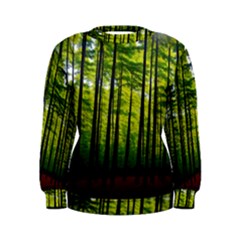 Green Forest Jungle Trees Nature Sunny Women s Sweatshirt by Ravend