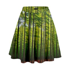 Green Forest Jungle Trees Nature Sunny High Waist Skirt by Ravend