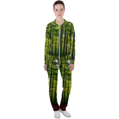 Green Forest Jungle Trees Nature Sunny Casual Jacket And Pants Set by Ravend