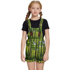 Green Forest Jungle Trees Nature Sunny Kids  Short Overalls by Ravend