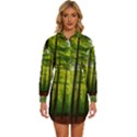 Green Forest Jungle Trees Nature Sunny Womens Long Sleeve Shirt Dress View1