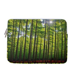 Green Forest Jungle Trees Nature Sunny 13  Vertical Laptop Sleeve Case With Pocket by Ravend