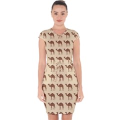 Camel Pattern Design Clothing Capsleeve Drawstring Dress  by Proyonanggan