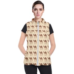 Camel Pattern Design Clothing Women s Puffer Vest