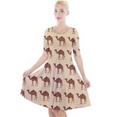 Camel Pattern Design Clothing Quarter Sleeve A-line Dress by Proyonanggan