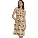 Camel Pattern Design Clothing Sleeveless Dress With Pocket View3