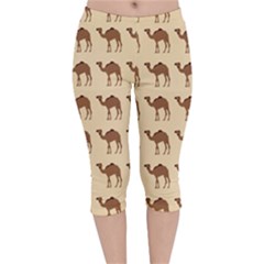 Camel Pattern Design Clothing Velvet Capri Leggings  by Proyonanggan