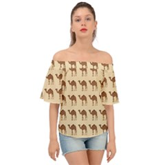 Camel Pattern Design Clothing Off Shoulder Short Sleeve Top by Proyonanggan