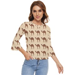 Camel Pattern Design Clothing Bell Sleeve Top