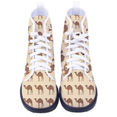 Camel Pattern Design Clothing Women s High-top Canvas Sneakers by Proyonanggan