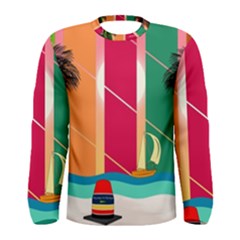 Digital Graphic Clip Art Beach Men s Long Sleeve T-shirt