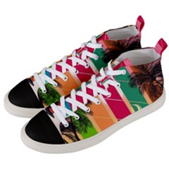 Digital Graphic Clip Art Beach Men s Mid-top Canvas Sneakers by Proyonanggan