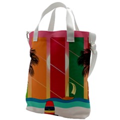 Digital Graphic Clip Art Beach Canvas Messenger Bag by Proyonanggan