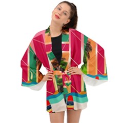 Digital Graphic Clip Art Beach Long Sleeve Kimono by Proyonanggan