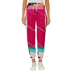 Digital Graphic Clip Art Beach Women s Cropped Drawstring Pants by Proyonanggan