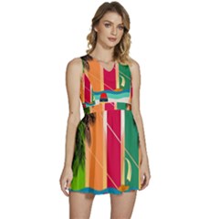 Digital Graphic Clip Art Beach Sleeveless High Waist Mini Dress by Proyonanggan