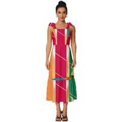 Digital Graphic Clip Art Beach Tie-strap Tiered Midi Chiffon Dress by Proyonanggan