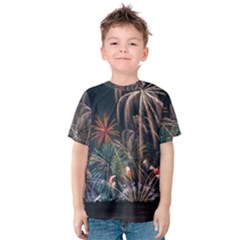 Firework Fireworks Display Lake Kids  Cotton T-shirt