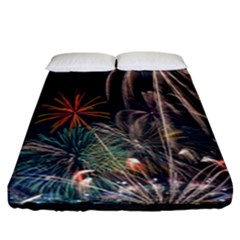 Firework Fireworks Display Lake Fitted Sheet (california King Size) by Proyonanggan