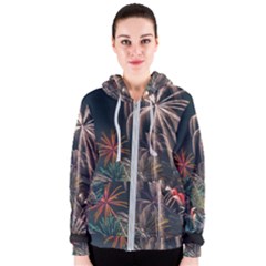 Firework Fireworks Display Lake Women s Zipper Hoodie