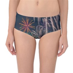 Firework Fireworks Display Lake Mid-waist Bikini Bottoms by Proyonanggan