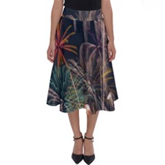 Firework Fireworks Display Lake Perfect Length Midi Skirt by Proyonanggan