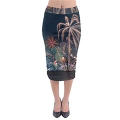 Firework Fireworks Display Lake Midi Pencil Skirt by Proyonanggan