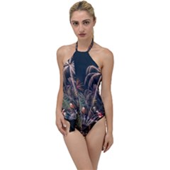 Firework Fireworks Display Lake Go With The Flow One Piece Swimsuit by Proyonanggan