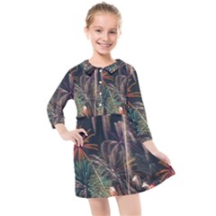 Firework Fireworks Display Lake Kids  Quarter Sleeve Shirt Dress by Proyonanggan