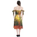 Forest Woods Autumn Nature Shoulder Tie Bardot Midi Dress View2