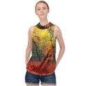 Forest Woods Autumn Nature High Neck Satin Top View1