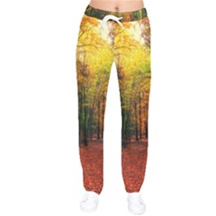 Forest Woods Autumn Nature Women Velvet Drawstring Pants