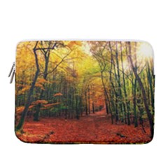 Forest Woods Autumn Nature 14  Vertical Laptop Sleeve Case With Pocket by Proyonanggan