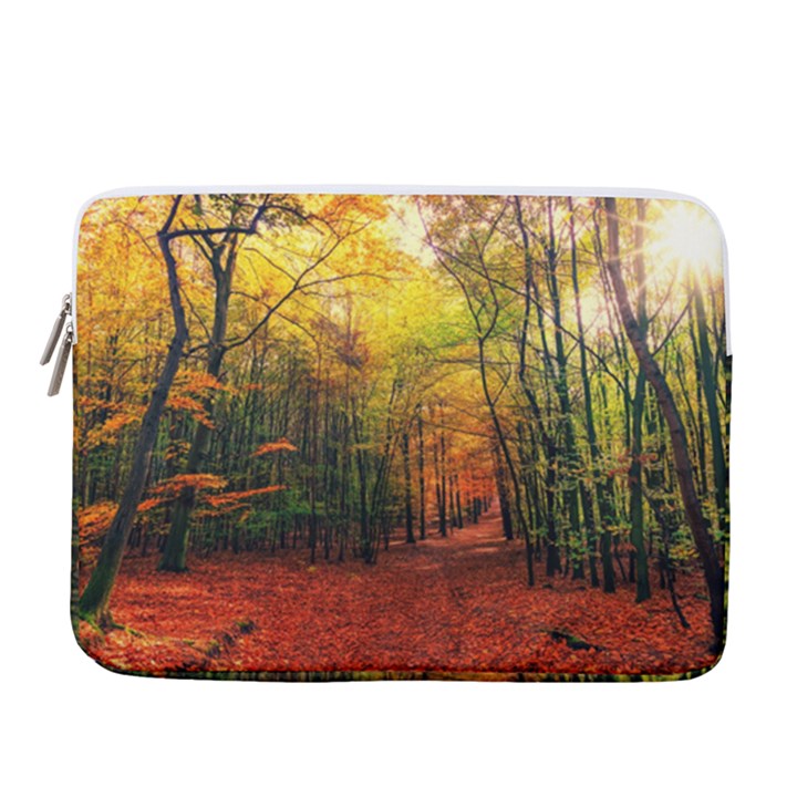 Forest Woods Autumn Nature 14  Vertical Laptop Sleeve Case With Pocket